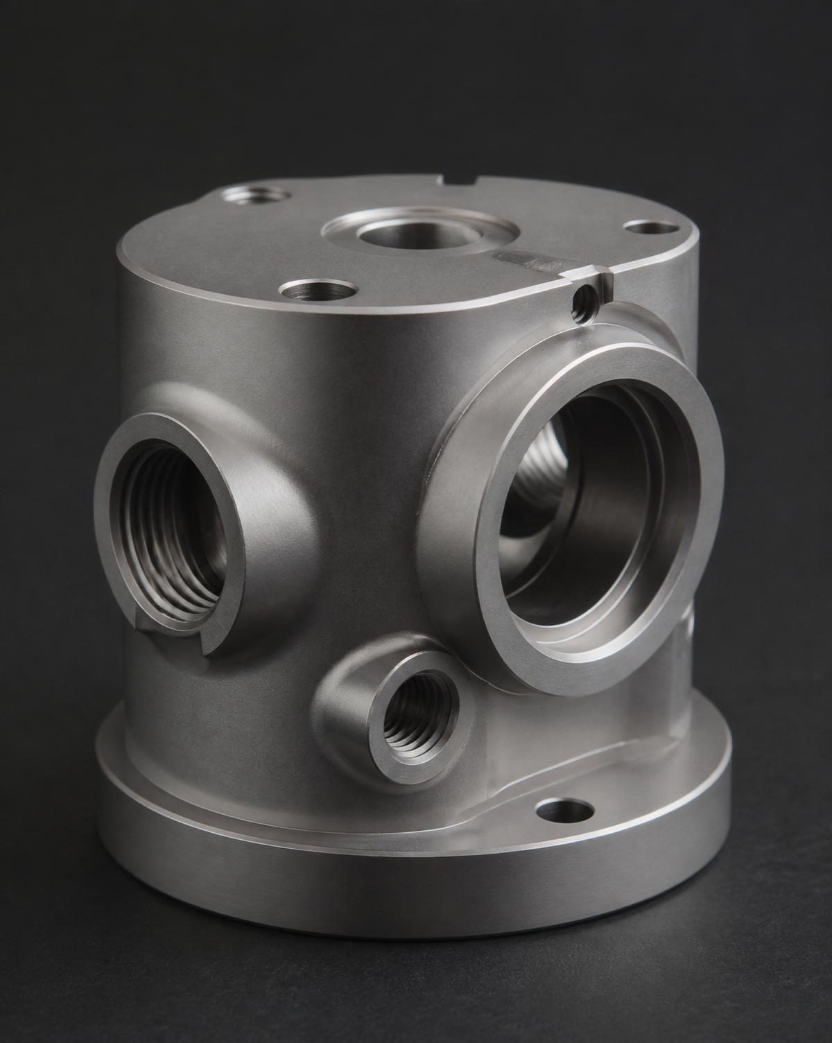 Iterate precision machined matte metal espresso machine component